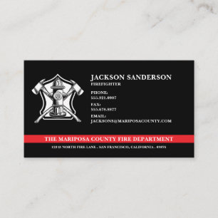 Carte De Visite Logo du service d'incendie des pompiers sur mesure