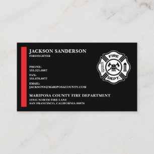 Carte De Visite Logo du service d'incendie des pompiers sur mesure