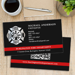 Carte De Visite Logo du service d'incendie du pompier personnalisé