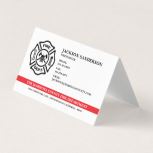 Carte De Visite Logo du service d'incendie personnalisable pompier