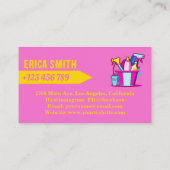 Carte De Visite Logo du service ménager rose professionnel (Dos)