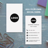 Carte De Visite Logo du site web de médias sociaux Black White