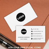 Carte De Visite Logo du site web de médias sociaux Black White