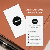 Carte De Visite Logo du site web de médias sociaux Black White