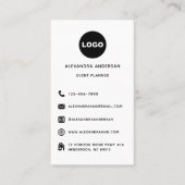 Carte De Visite Logo du site web de médias sociaux Black White (Devant)