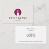 Carte De Visite Logo du sommelier de bouteille de vin rouge (Devant / Derrière)