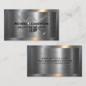 Carte De Visite Logo du soudeur | Brossé métallique (Devant / Derrière)