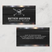 Carte De Visite Logo du soudeur | Découpe métallique (Devant / Derrière)