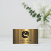 Carte De Visite Logo du soudeur | Or métallique | Industriel (Debout devant)