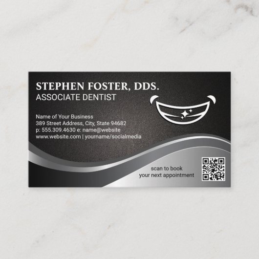 Carte De Visite Logo du sourire | Dentistère | Code QR (Devant)