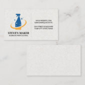 Carte De Visite Logo du Spray nettoyant bleu jaune (Devant / Derrière)