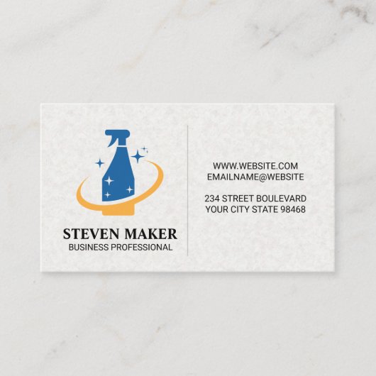 Carte De Visite Logo du Spray nettoyant bleu jaune (Devant)