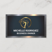 Carte De Visite Logo du Spray nettoyant | Bordure métallique (Devant)