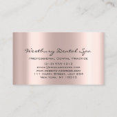 Carte De Visite Logo du Studio Dental Smile Rose Argent Dentiste (Dos)