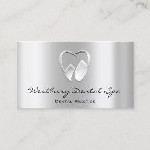 Carte De Visite Logo du Studio Dental Smile Silver Grey Dentist