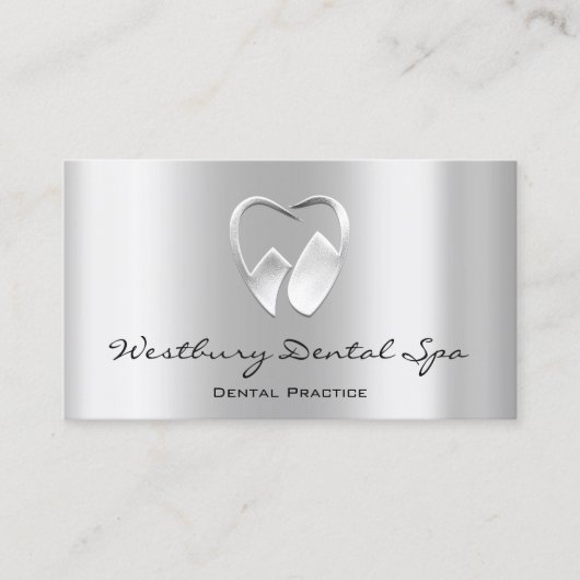 Carte De Visite Logo du Studio Dental Smile Silver Grey Dentist (Devant)