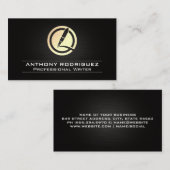 Carte De Visite Logo du stylo à huile d'or (Devant / Derrière)