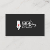 Carte De Visite Logo du stylo Calligraphie de l'écrivain indépenda (Devant)