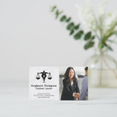 Carte De Visite Logo du stylo de justice juridique | Devoir commer (Debout devant)