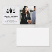 Carte De Visite Logo du stylo de justice juridique | Devoir commer (Devant / Derrière)