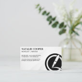 Carte De Visite Logo du stylo d'écriture (Debout devant)