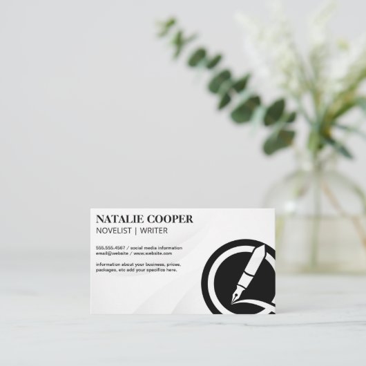 Carte De Visite Logo du stylo d'écriture (Debout devant)