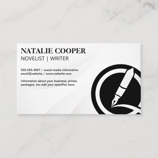 Carte De Visite Logo du stylo d'écriture (Devant)