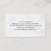 Carte De Visite Logo du stylo plume Gold Law | Arrière - plan d'or (Dos)