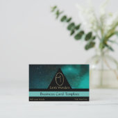 Carte De Visite Logo du symbole d'oeuf cosmique or (Debout devant)