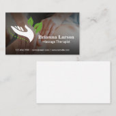 Carte De Visite Logo du thérapeute de massage à la main | Santé (Devant / Derrière)