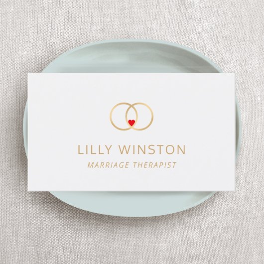 Carte De Visite Logo du thérapeute du mariage