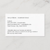 Carte De Visite Logo du tigre | Texture noire lisse (Dos)