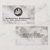 Carte De Visite Logo du toit de l'immeuble | Marbre (Devant / Derrière)