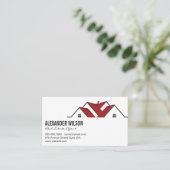 Carte De Visite Logo du toit de l'immeuble moderne | Propriété (Debout devant)