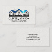 Carte De Visite Logo du toit immobilier | Construction de schémas (Devant / Derrière)