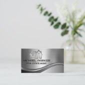 Carte De Visite Logo du toit immobilier | Home Metallic (Debout devant)