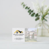Carte De Visite Logo du toit immobilier | Maison de quartier (Debout devant)