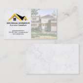 Carte De Visite Logo du toit immobilier | Maison de quartier (Devant / Derrière)