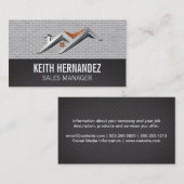 Carte De Visite Logo du toit | Immobilier | Mur en briques (Devant / Derrière)