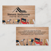 Carte De Visite Logo du toit | Outils main de construction (Devant / Derrière)