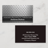 Carte De Visite Logo du travailleur de souder | Rivets métalliques (Devant / Derrière)