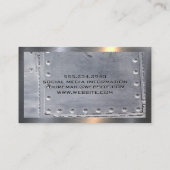 Carte De Visite Logo du travailleur de souder | Rivets métalliques (Dos)