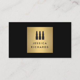 Carte De Visite Logo du trio Black/Gold Lipstick pour maquilleur