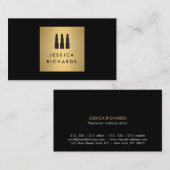 Carte De Visite Logo du trio Black/Gold Lipstick pour maquilleur (Devant / Derrière)