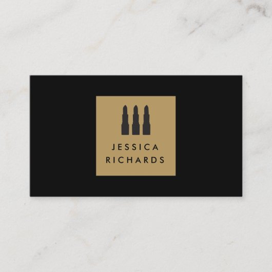 Carte De Visite Logo du Trio Lipstick pour artiste maquillage indé (Devant)
