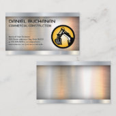 Carte De Visite Logo du véhicule de construction | Métal (Devant / Derrière)