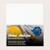 Carte De Visite Logo du véhicule de construction | Plan directeur (Extérieur déplié)