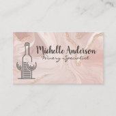 Carte De Visite Logo du vin | Marbre rose (Devant)