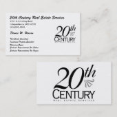 Carte De Visite Logo du XXe siècle (4), Immobilier du XXe siècle.. (Devant / Derrière)