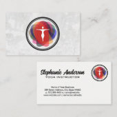 Carte De Visite Logo du yoga Pose | Humaniste moderne (Devant / Derrière)